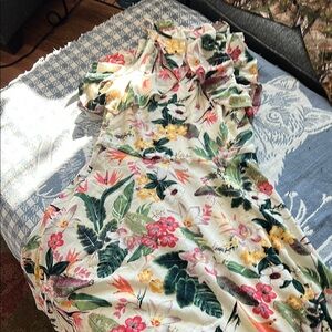 London Times Floral Dress with Leafy Print